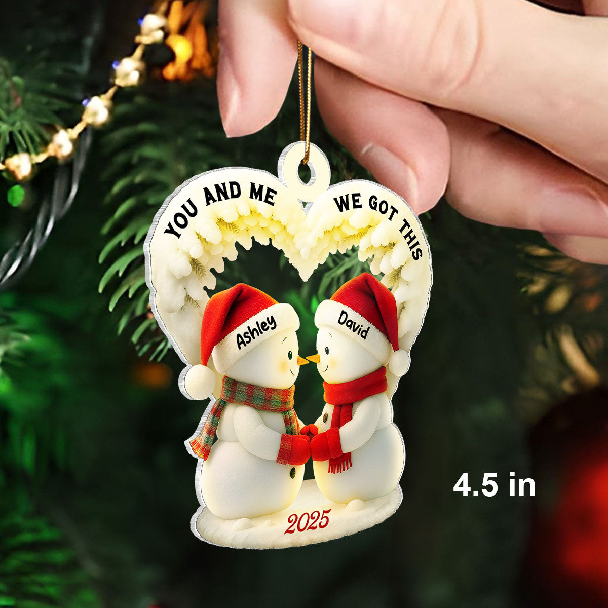 Couple Growing Old Together - Personalized Acrylic Ornament - Heartfelt Christmas Gift for him, Gift for her