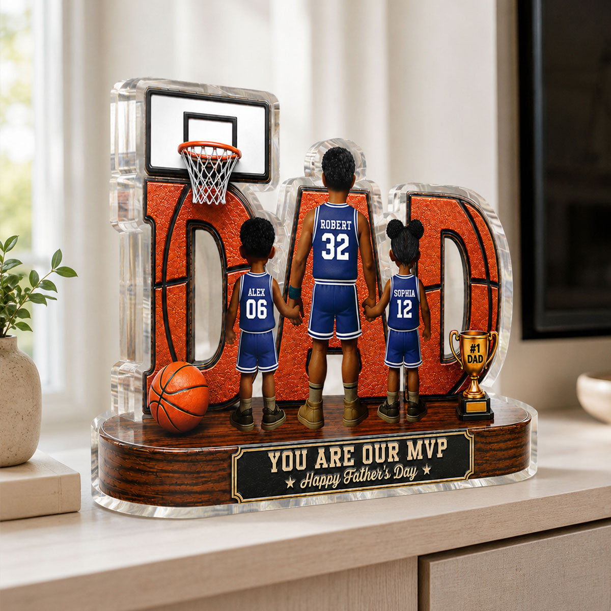 Basketball Dad Legend You Are Our MVP - Personalized Acrylic Block Plaque -  Gift For Dad, Husband, Basketball Fans