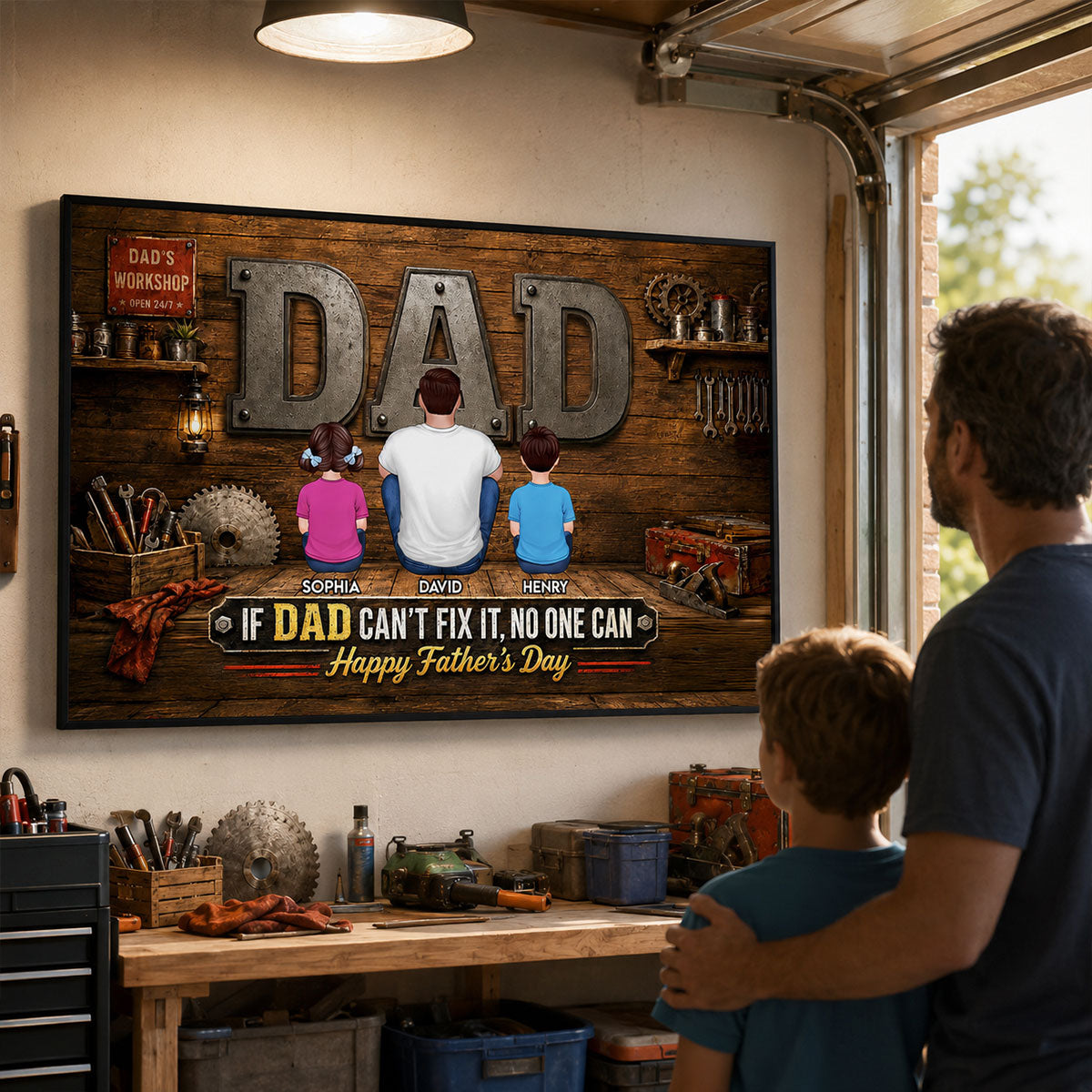 If Dad Can't Fix It No One Can - Personalized Poster - Father's Day Gift For Dad, Husband, DIY Dad, Handyman