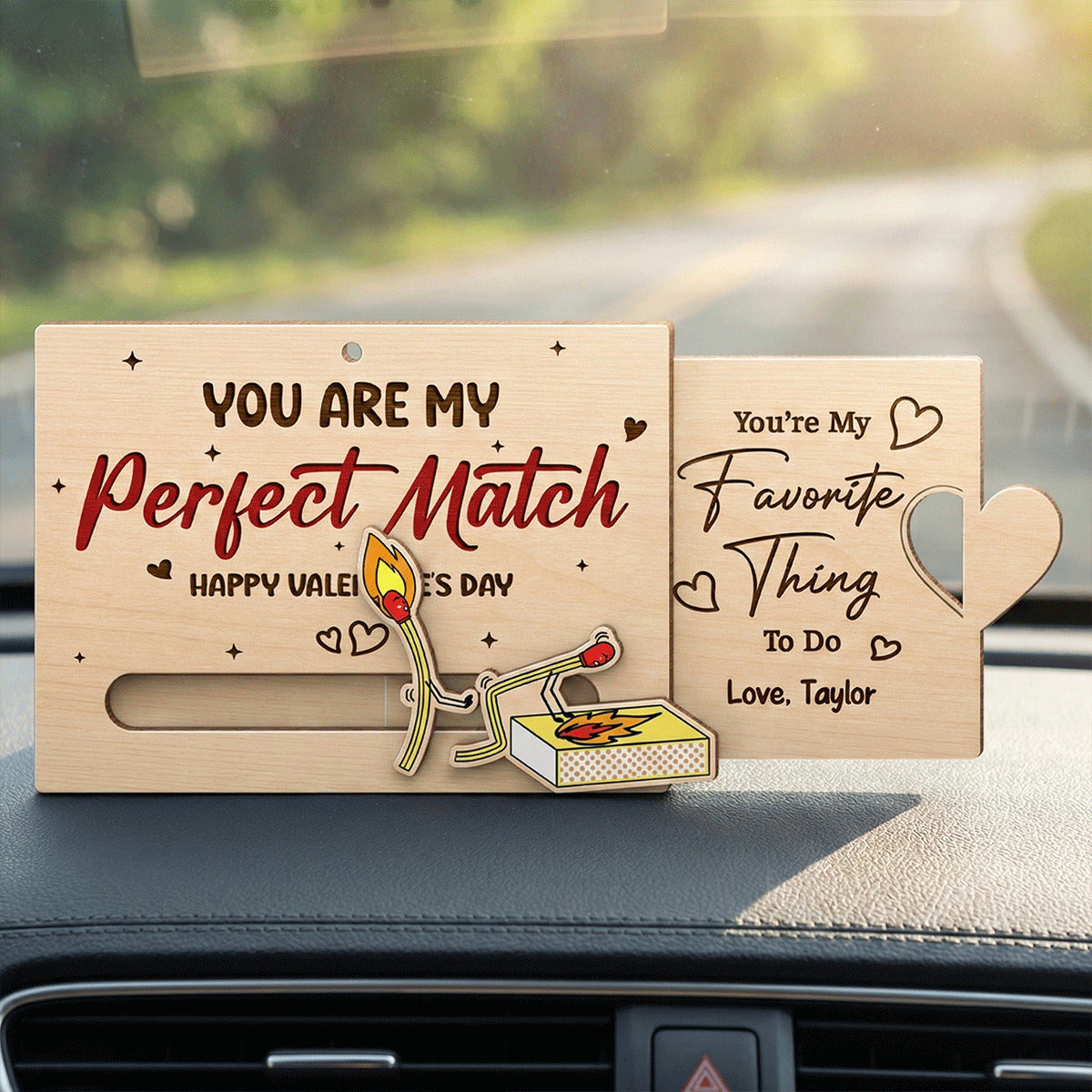 You're My Perfect Match Funny Inappropriate Couple - Personalized Wooden Slider Ornament - Valentine's Day Gift For Him, For Her