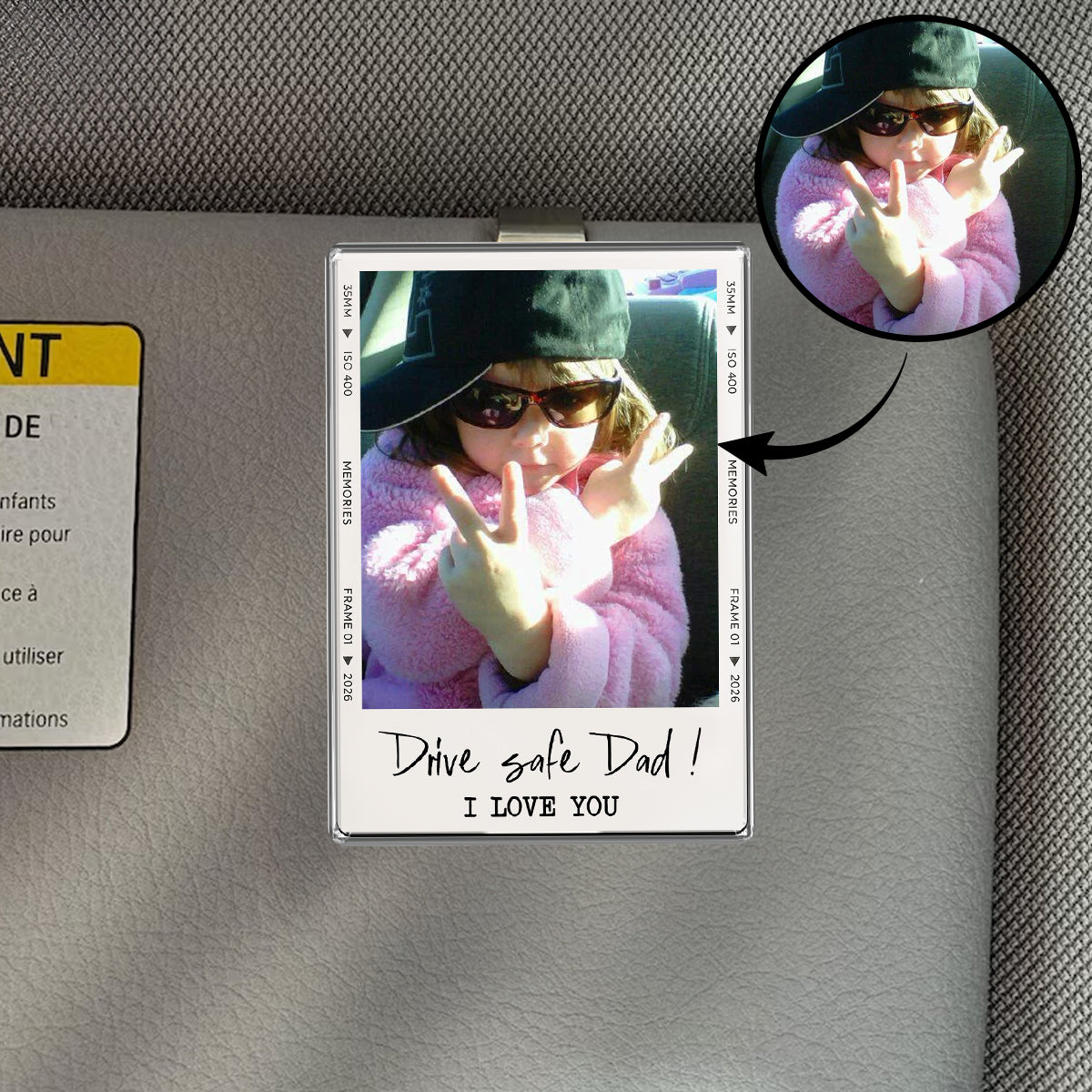 Father's Day Photo - Personalized Car Visor Clip - Gift for Dad, Husband