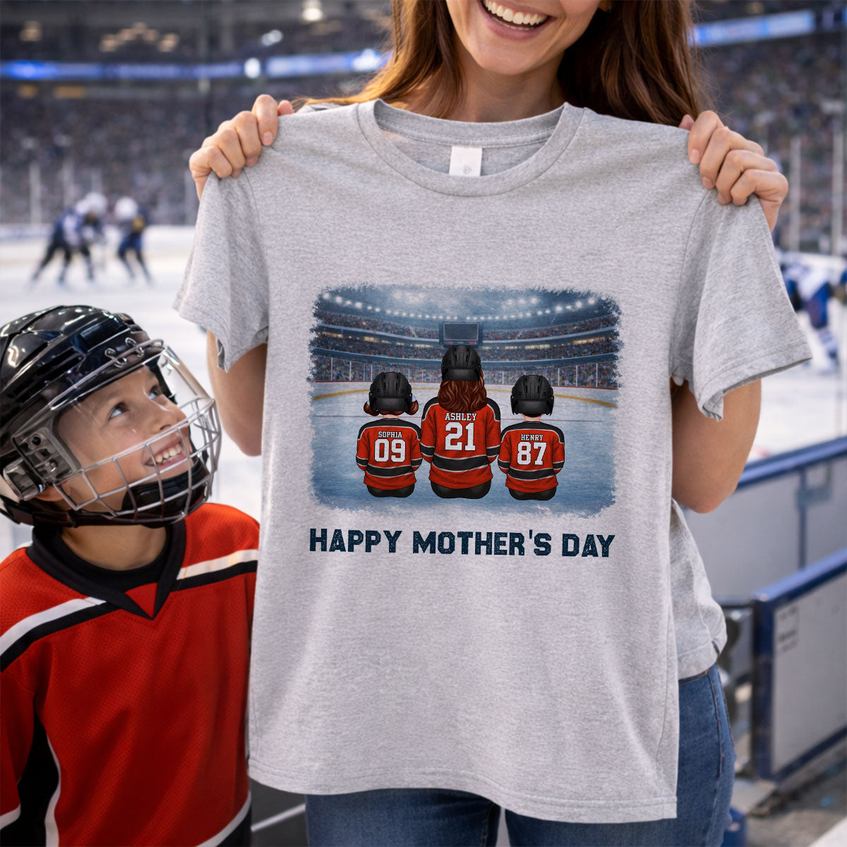 Behind Every Great Hockey Play Is An Even Greater Hockey Mom - Personalized Shirt - Mother's Day Gift For Hockey Mom, Gift For Wife