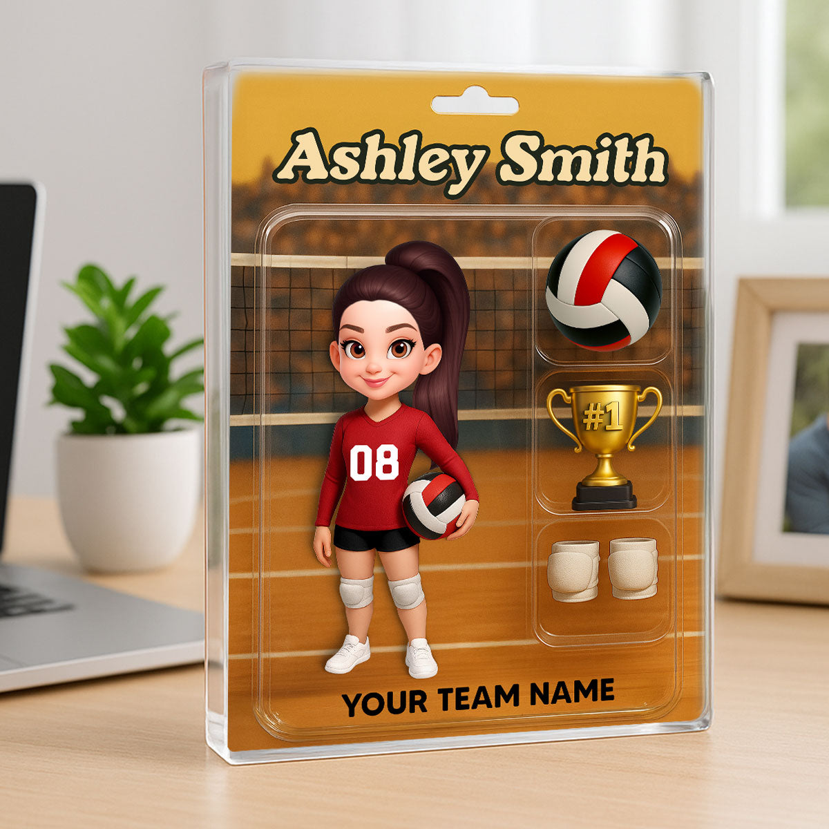 3D Effect Volleyball Player Custom Figure Style - Personalized Acrylic Block Plaque - Unique Christmas Gift For Volleyball Players, Granddaughter, Daughter