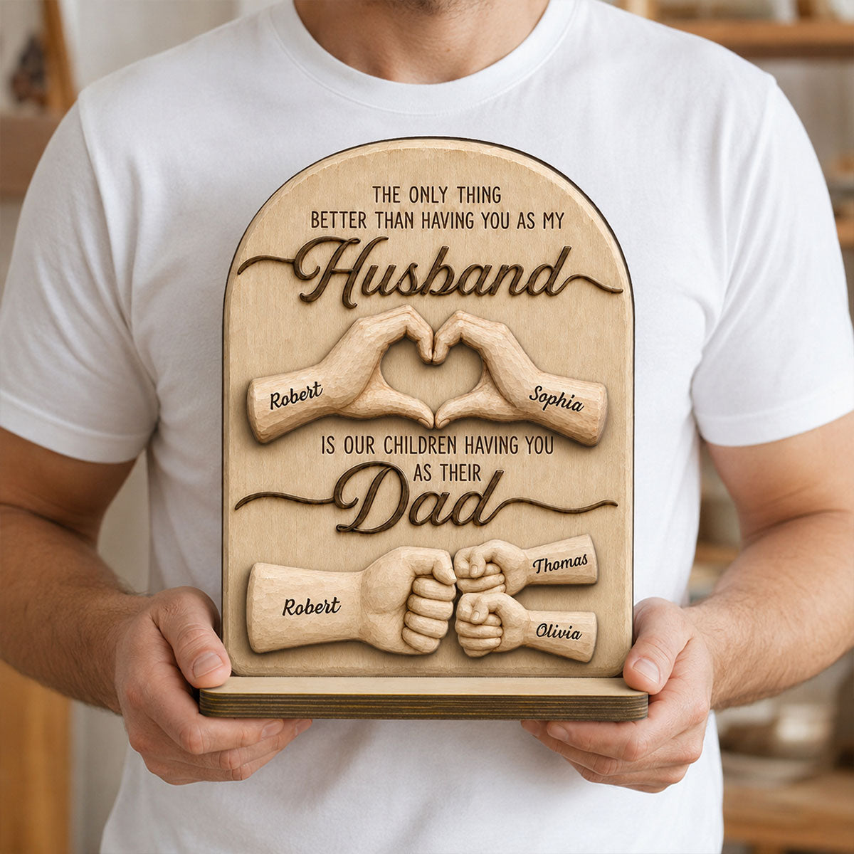 Sentimental Rustic The Only Thing Better Than Having You As Husband - Personalized 2-Layered Wooden Plaque - Heartfelt  Gift For Husband, Dad