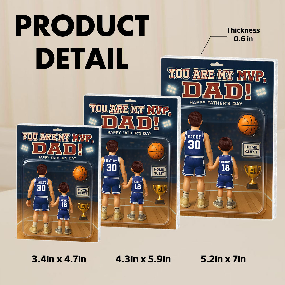 You Are My MVP Dad, Basketball Custom Figure - Personalized Acrylic Block Plaque - Gift For Dad, Husband, Grandpa