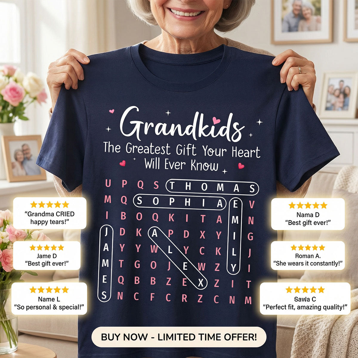 The Greatest Gift You Ever Know Word Search Puzzle Art - Personalized Shirt - Gift For Grandma