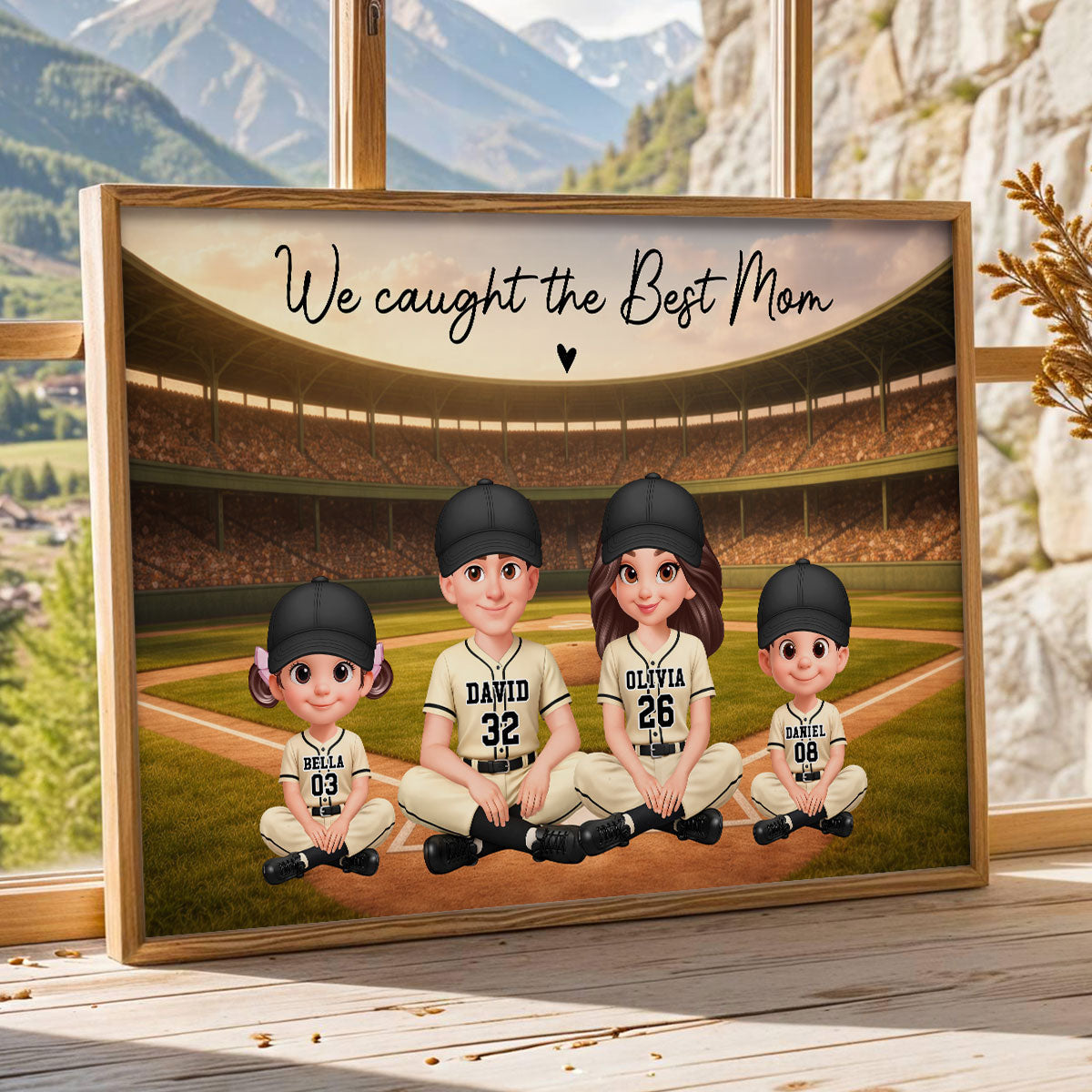 Baseball We Caught The Best Mom - Personalized Poster - Mother's Day Gift For Baseball Mom, Wife