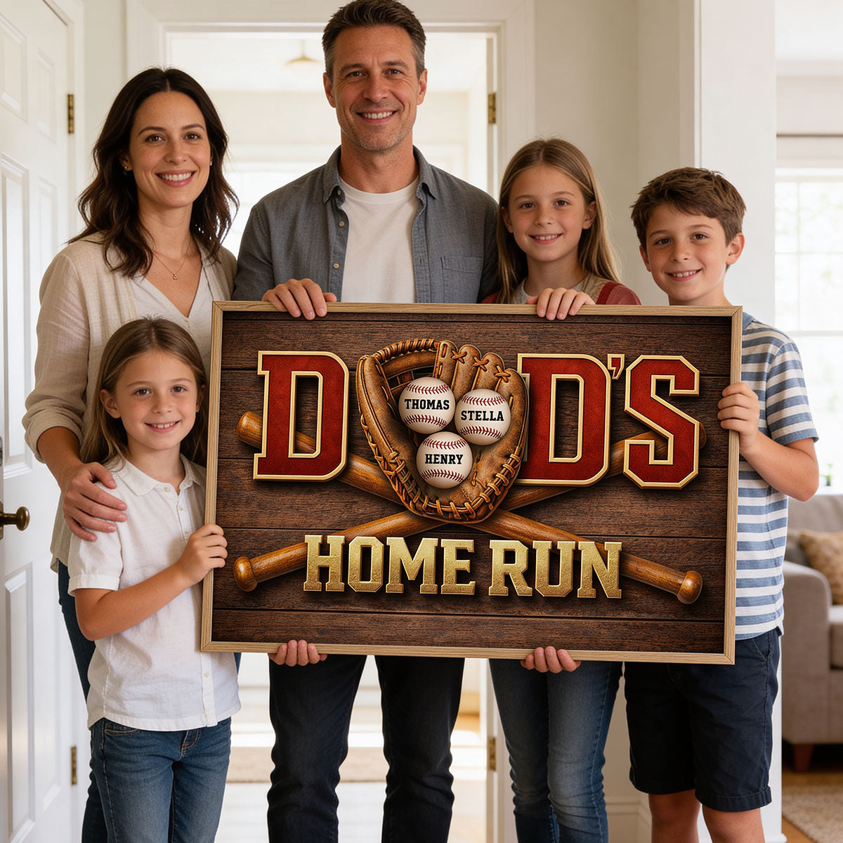 Baseball Dad Home Run - Personalized Poster - Father's Day Gift For Dad