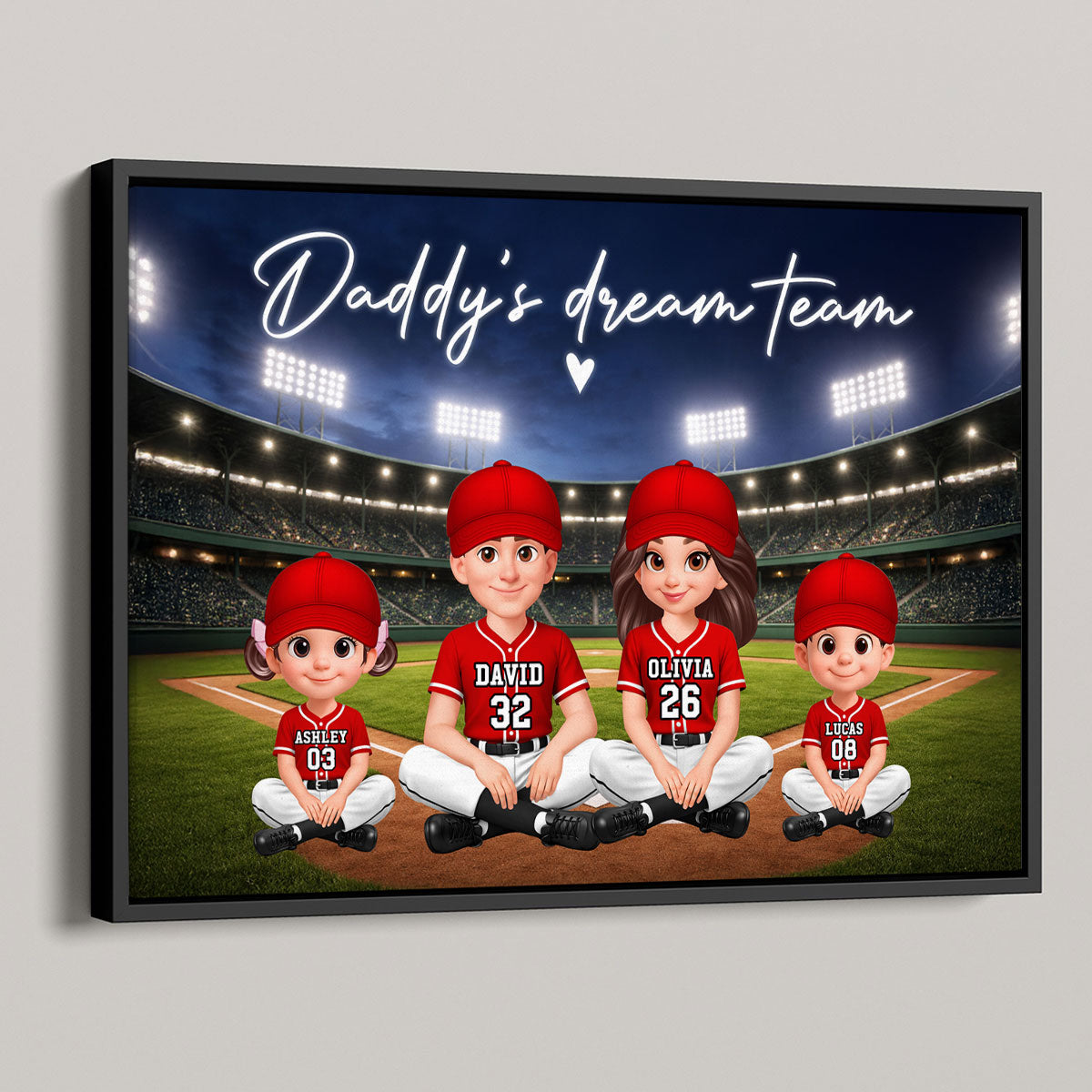 Together We Make A Winning Team Baseball Family - Personalized Poster - Heartfelt Gift For Dad, Gift For Family