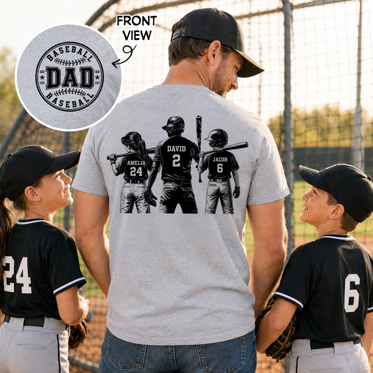 Baseball Dad Game Day - Personalized Shirt - Father's Day Gift for Dad, Husband