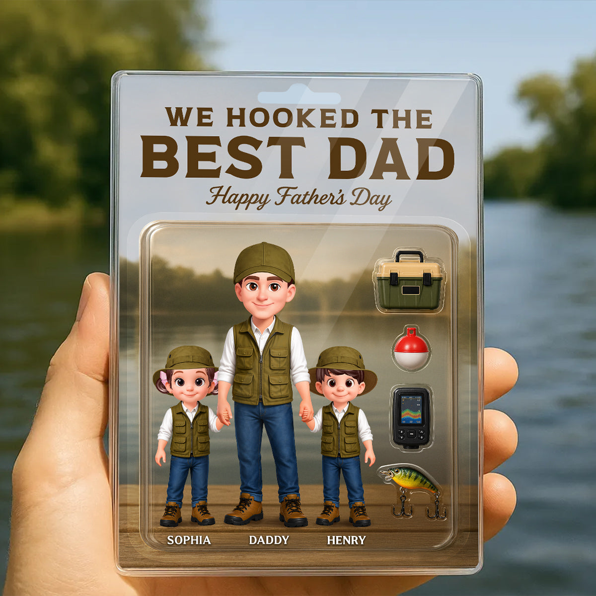 Fishing We Hooked The Best Dad - Personalized Acrylic Block Plaque -  Gift For Dad