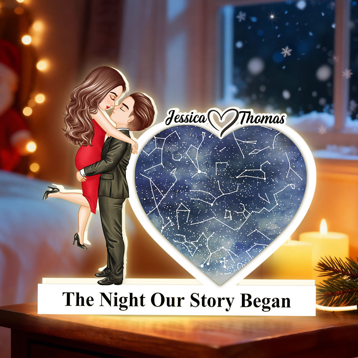 The Night Our Story Began - Personalized Light Box - Gift for Couple