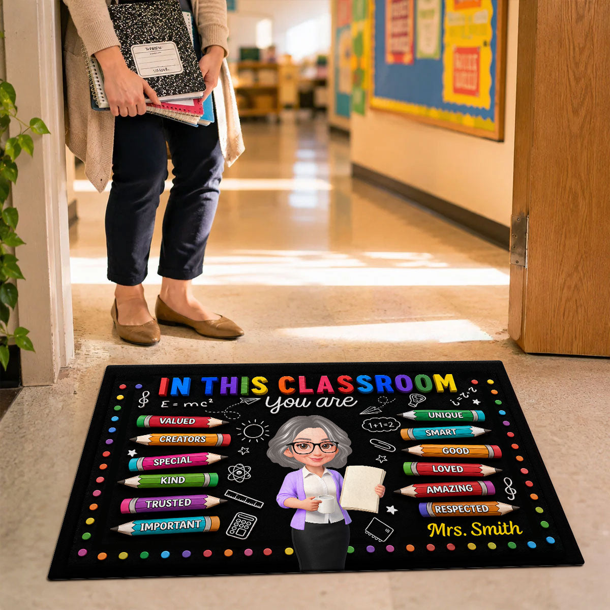 In This Class You're Better - Personalized Doormat - Back To School Gift For Teacher, Classroom Decors