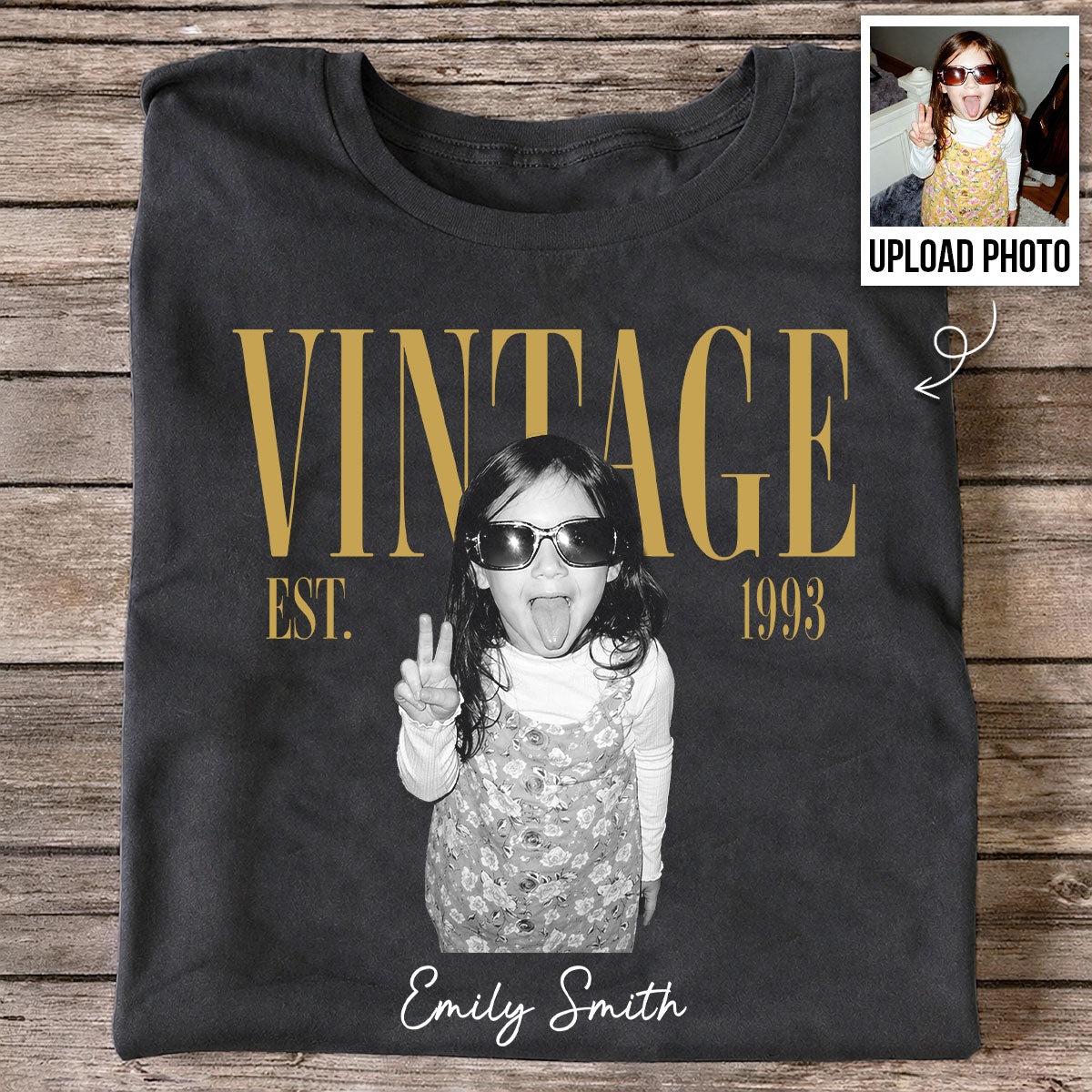 Retro Vintage Custom Photo Birthday - Personalized Shirt - Birthday Gift For Best Friends, Family Members