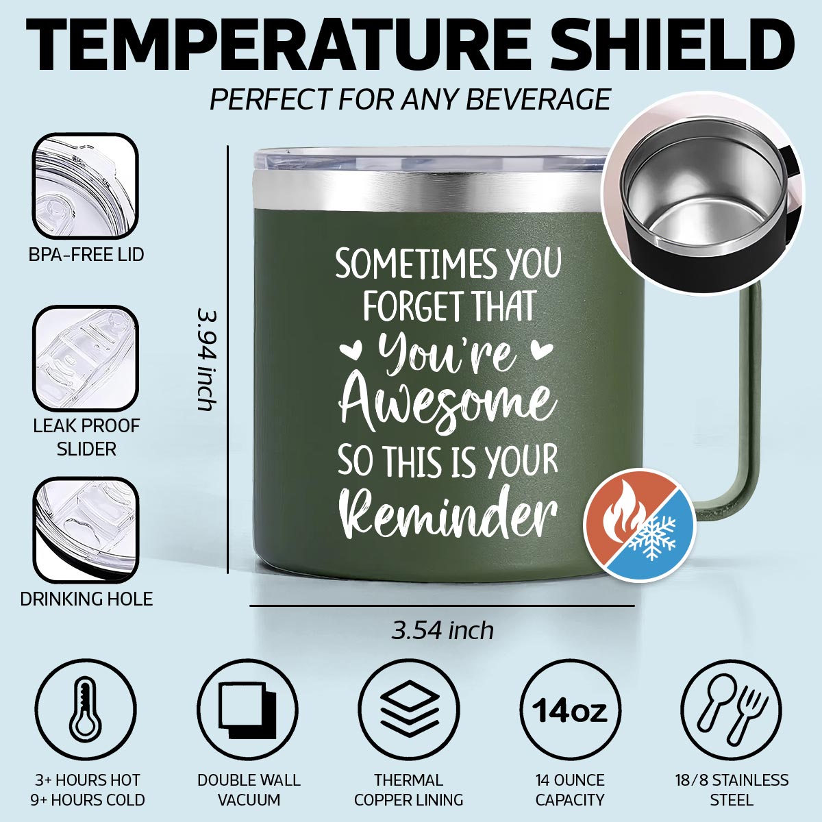 Sometimes You Forget That You're Awesome Best Dad Ever Fist Bumps - Personalized Stainless Steel Tumbler with Handle