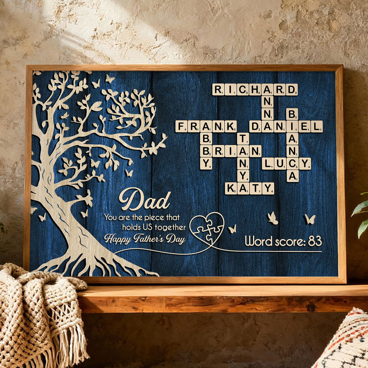 Dad You Are The Piece That Holds Us Together Crossword - Personalized Poster - Father's Day Gift For Dad, Husband