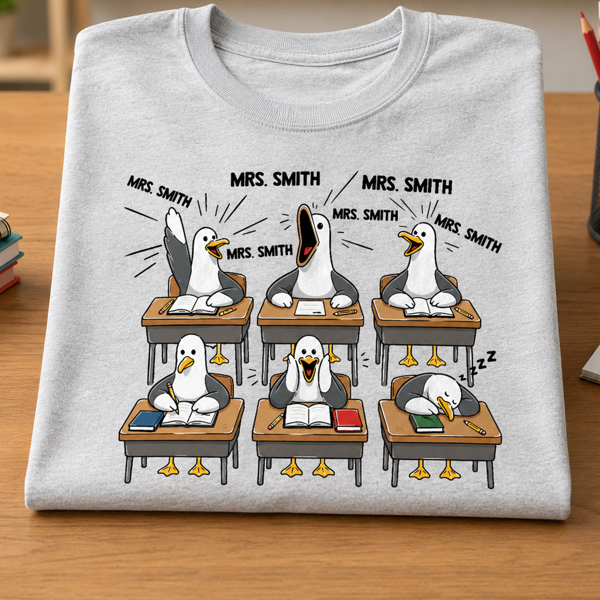 Funny Seagull Teacher - Personalized Shirt - Back To School Gift