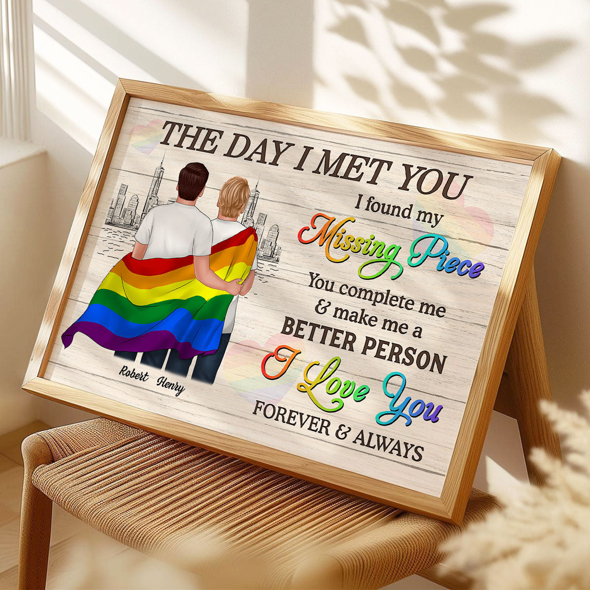 Pride Month LGBTQ+ Couple The Day I Met You Personalized Poster, Gift For Couple