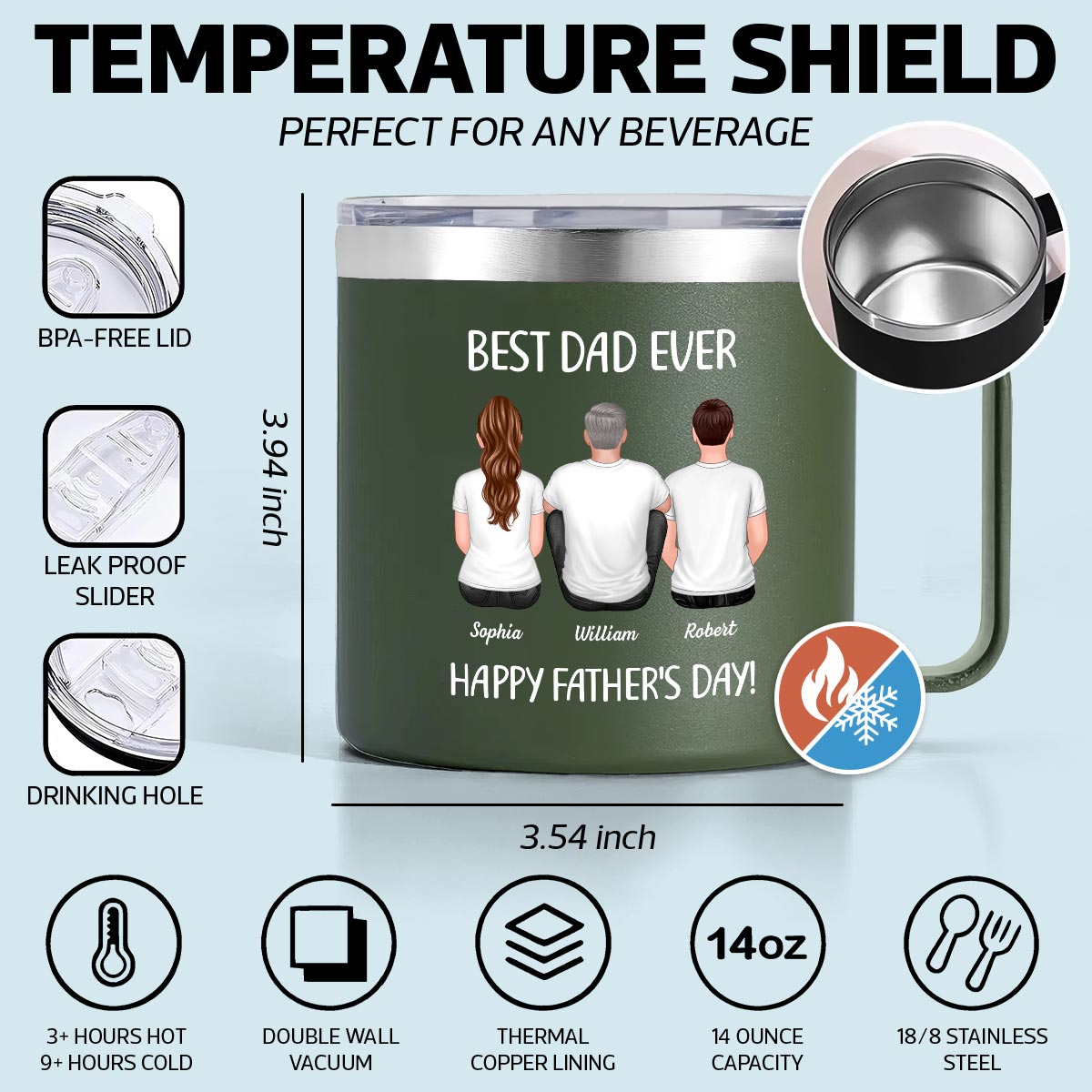 Sometimes You Forget That You're Awesome Best Dad Ever - Personalized Stainless Steel Tumbler with Handle