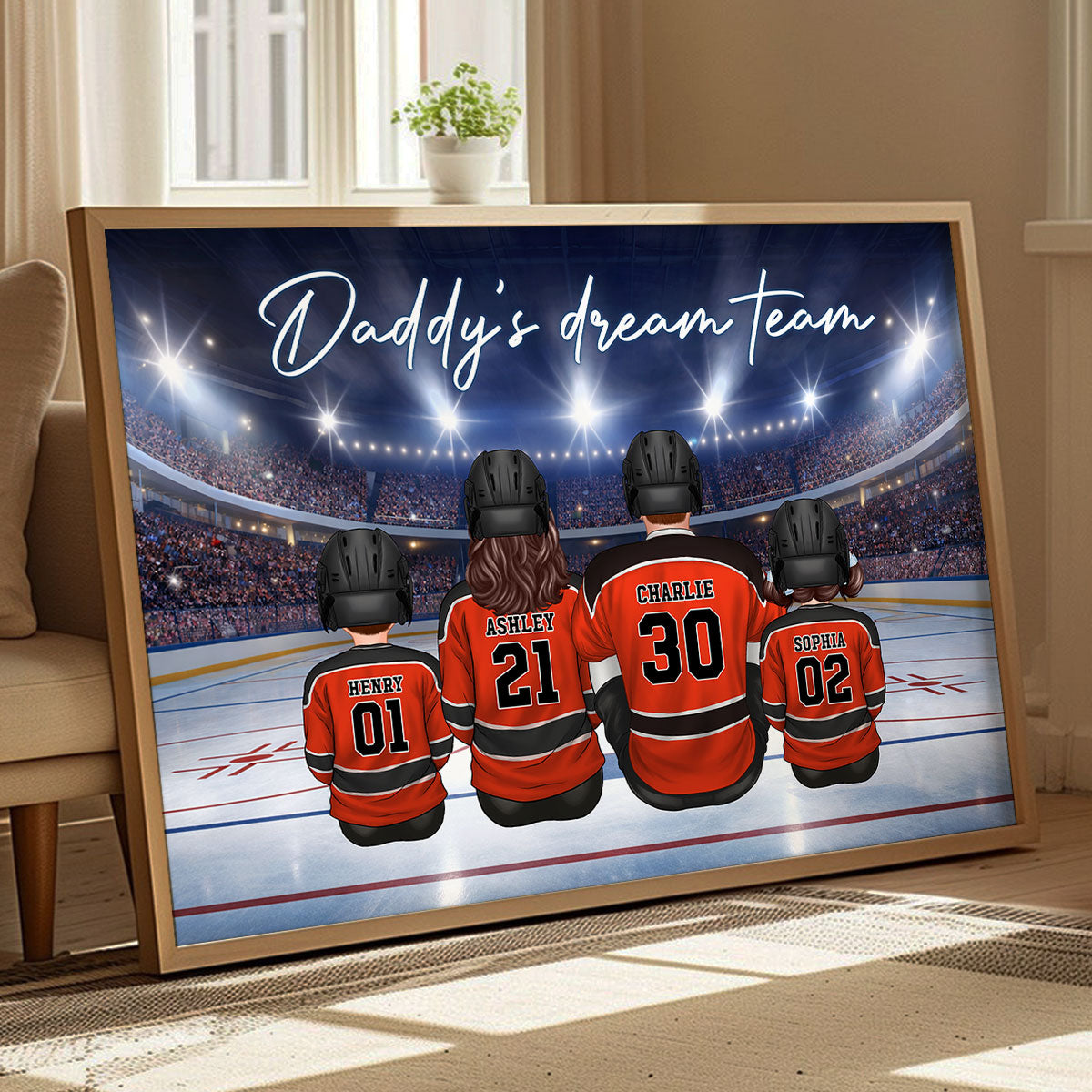 Together We Make A Winning Team Hockey Family - Personalized Poster - Heartfelt Gift For Family
