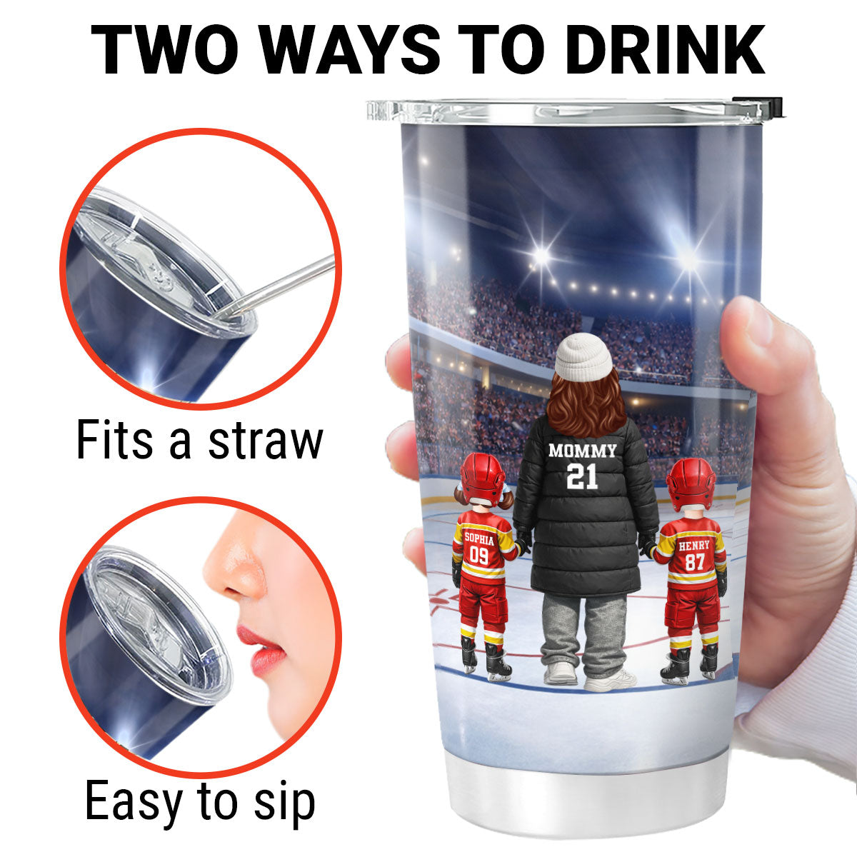 Behind Every Great Hockey Player Is An Even Greater Hockey Mom - Personalized Tumbler - Mother's Day Gift For Hockey Mom, Gift For Wife