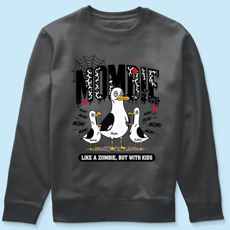 Mombie Like a Zombie But with Kids - Personalized Shirt - Funny Halloween Gift for Mom, Fall Trendy Tee