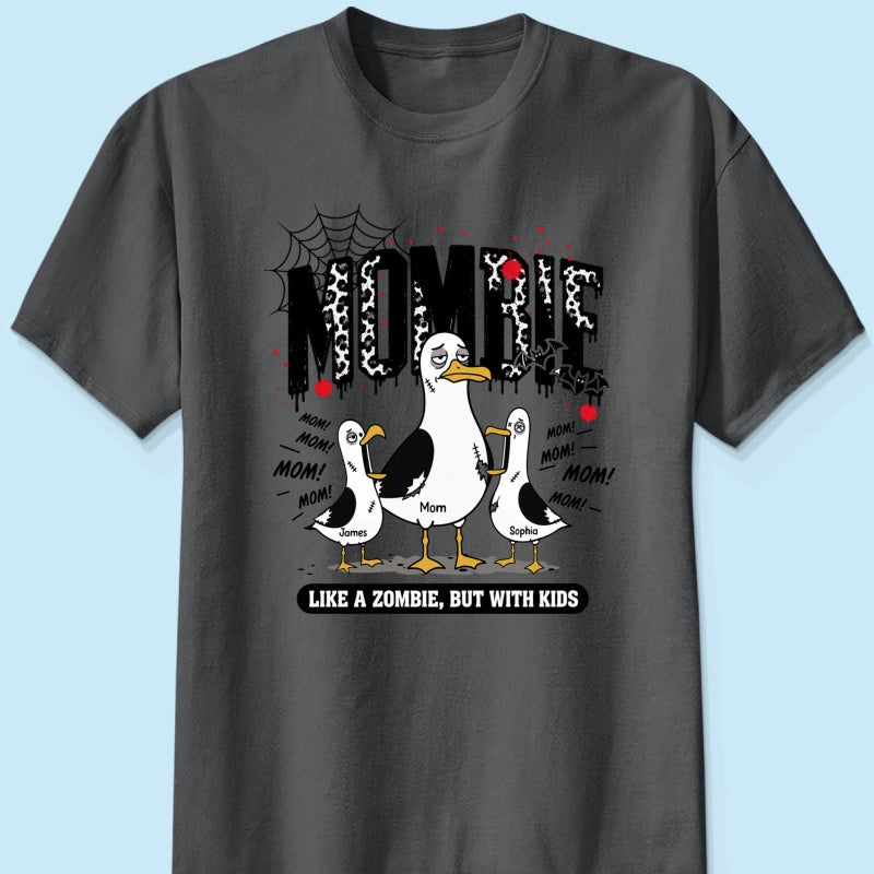 Mombie Like a Zombie But with Kids - Personalized Shirt - Funny Halloween Gift for Mom, Fall Trendy Tee