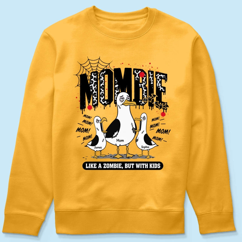 Mombie Like a Zombie But with Kids - Personalized Shirt - Funny Halloween Gift for Mom, Fall Trendy Tee