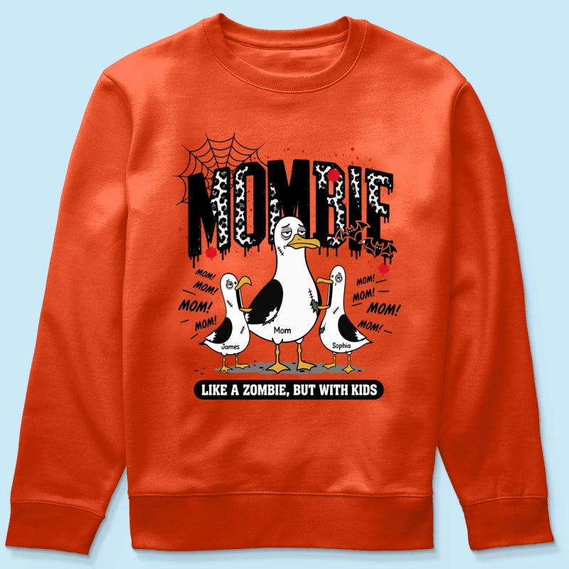 Mombie Like a Zombie But with Kids - Personalized Shirt - Funny Halloween Gift for Mom, Fall Trendy Tee