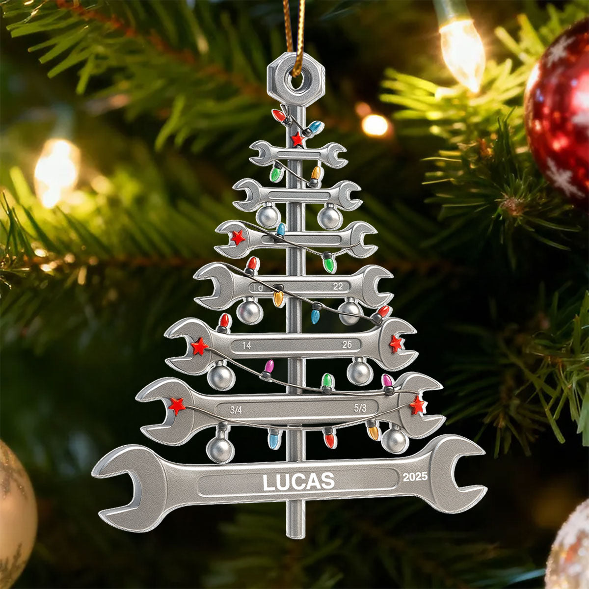 Built With Pride Mechanic Spirit – Personalized Acrylic Ornament – Meaningful Gift for Mechanician, Engineer, Technician