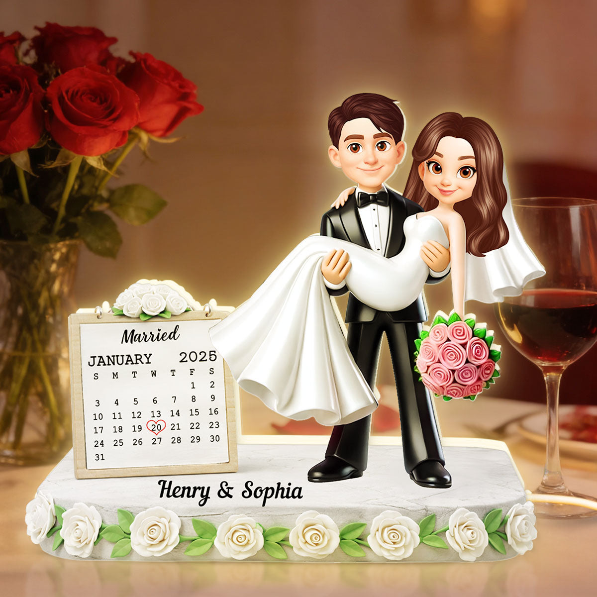 Wedding Anniversary - Personalized Light Box - Gift for Couple
