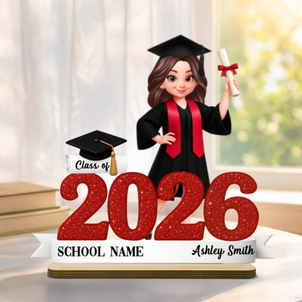 Class Of 2026 3D Effect Senior - Personalized 2-Layered Wooden Plaque - Graduation Gift For Seniors, Daughter, Son, Grandkids