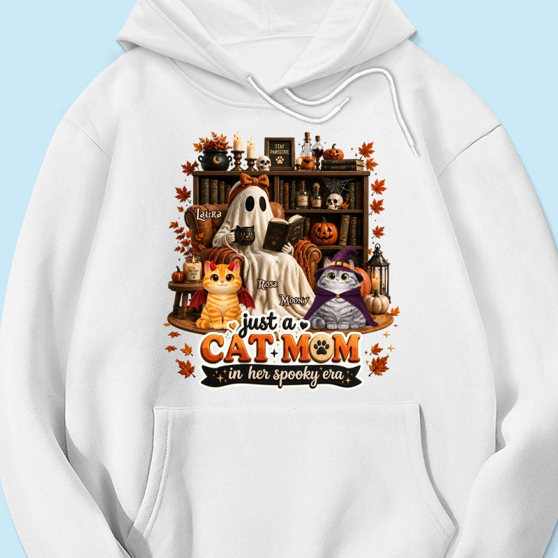 Just A Cat Mom In Her Spooky Era - Personalized Shirt - Halloween Gift, Gift For Cat Lovers