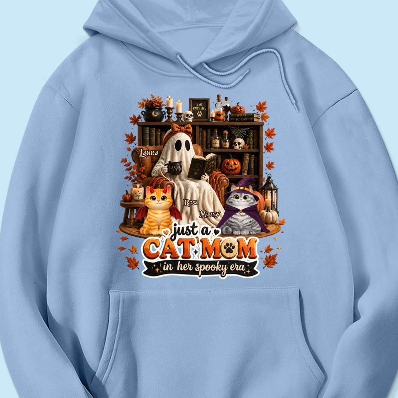 Just A Cat Mom In Her Spooky Era - Personalized Shirt - Halloween Gift, Gift For Cat Lovers