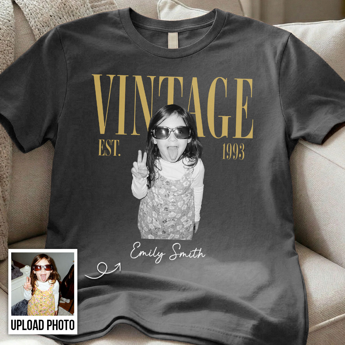 Retro Vintage Custom Photo Birthday - Personalized Shirt - Birthday Gift For Best Friends, Family Members