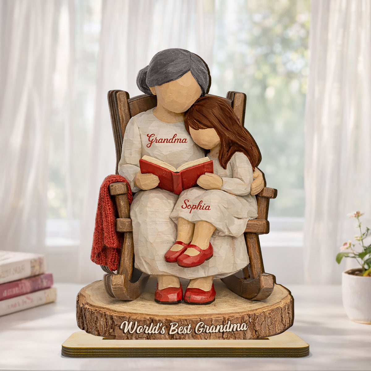 World's Best Grandma - Personalized 2-Layered Wooden Plaque - Heartfelt Gift For Mom, Grandma