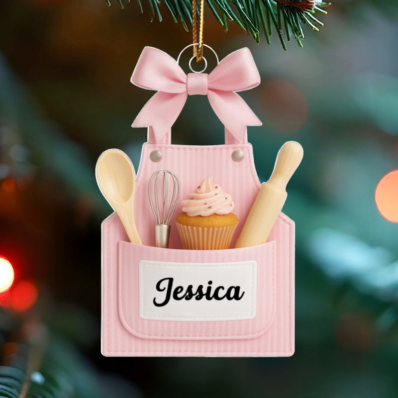 From Her Oven With Love – Personalized Acrylic Ornament – Heartfelt Gift for Women Who Love Baking, Mom, Wife