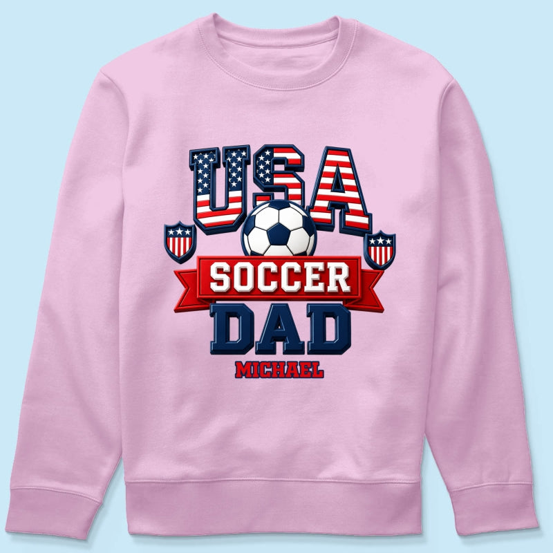 USA Soccer Dad - Personalized Shirt - Gift For Soccer Dad