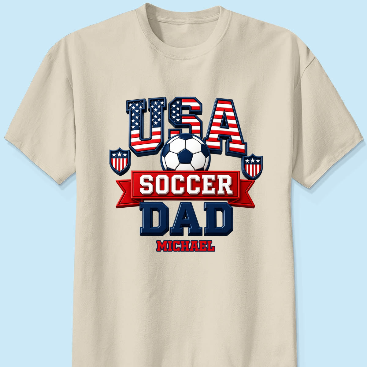 USA Soccer Dad - Personalized Shirt - Gift For Soccer Dad