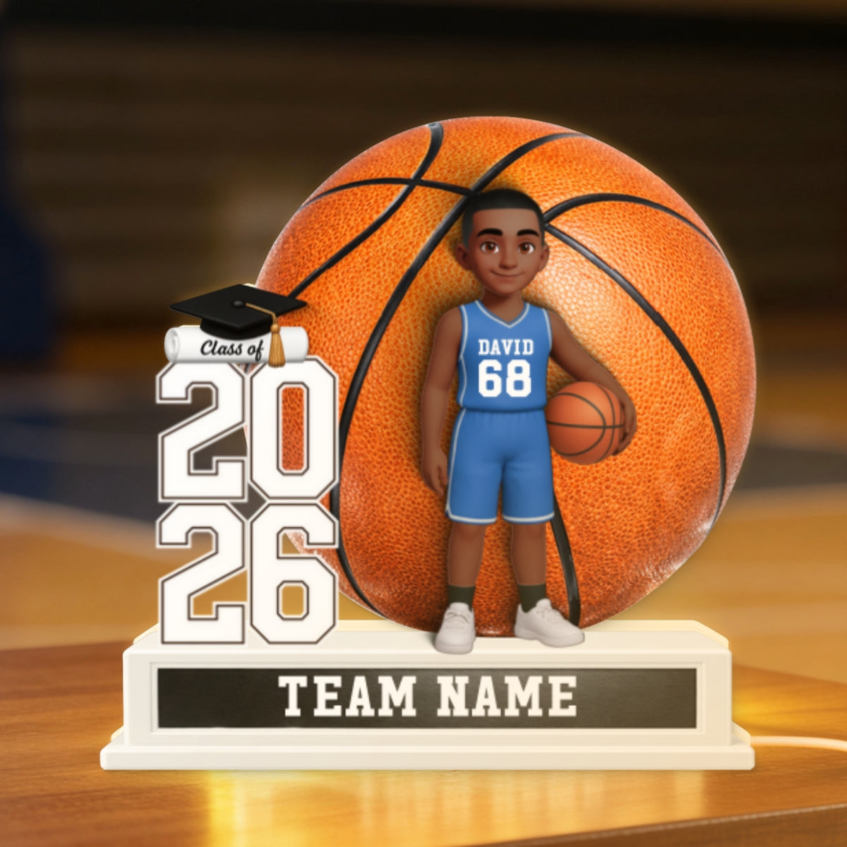 Basketball Senior Keepsake 2D Flat - Personalized Light Box - Graduation Gift For Son, Daughter, Graduates Class of 2026