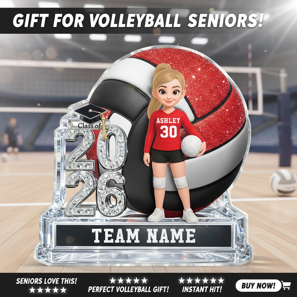 Volleyball Senior Keepsake 2D Flat - Personalized Acrylic Block Plaque - Graduation Gift For Daughter, Son Graduates, Class of 2026