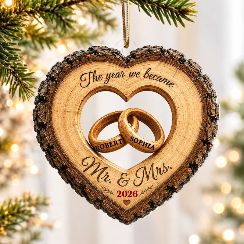 Together Forever Couple Anniversary 2D Flat - Personalized Acrylic Ornament - Heartfelt Gift for Her, for Him