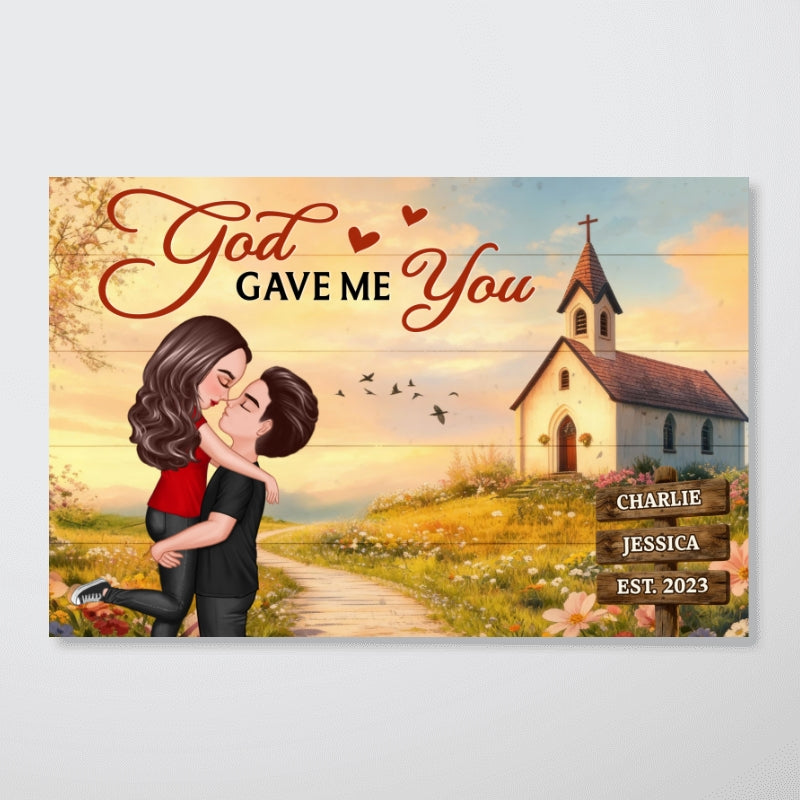 God Wrote Our Love Story Christian Couple Decor - Personalized Poster - Heartfelt Valentine, Anniversary Gift For Him, For Her, For Wife, For Husband