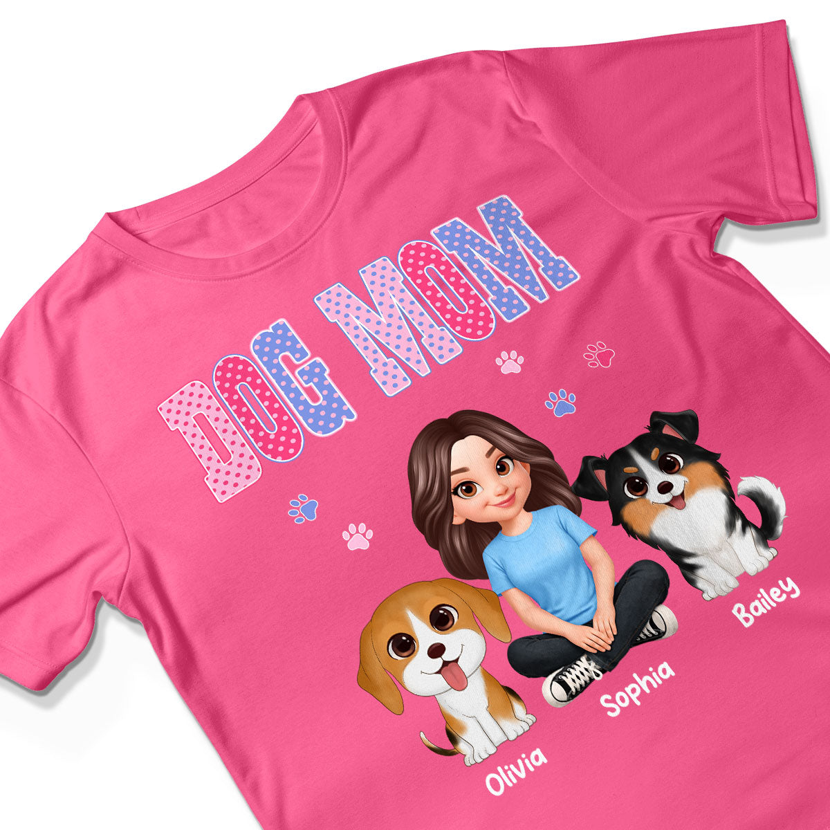 Trending Polka Dot Pattern Spring Summer Vibe Dog Mom - Personalized Shirt - Mother's Day Gift For Dog Mom