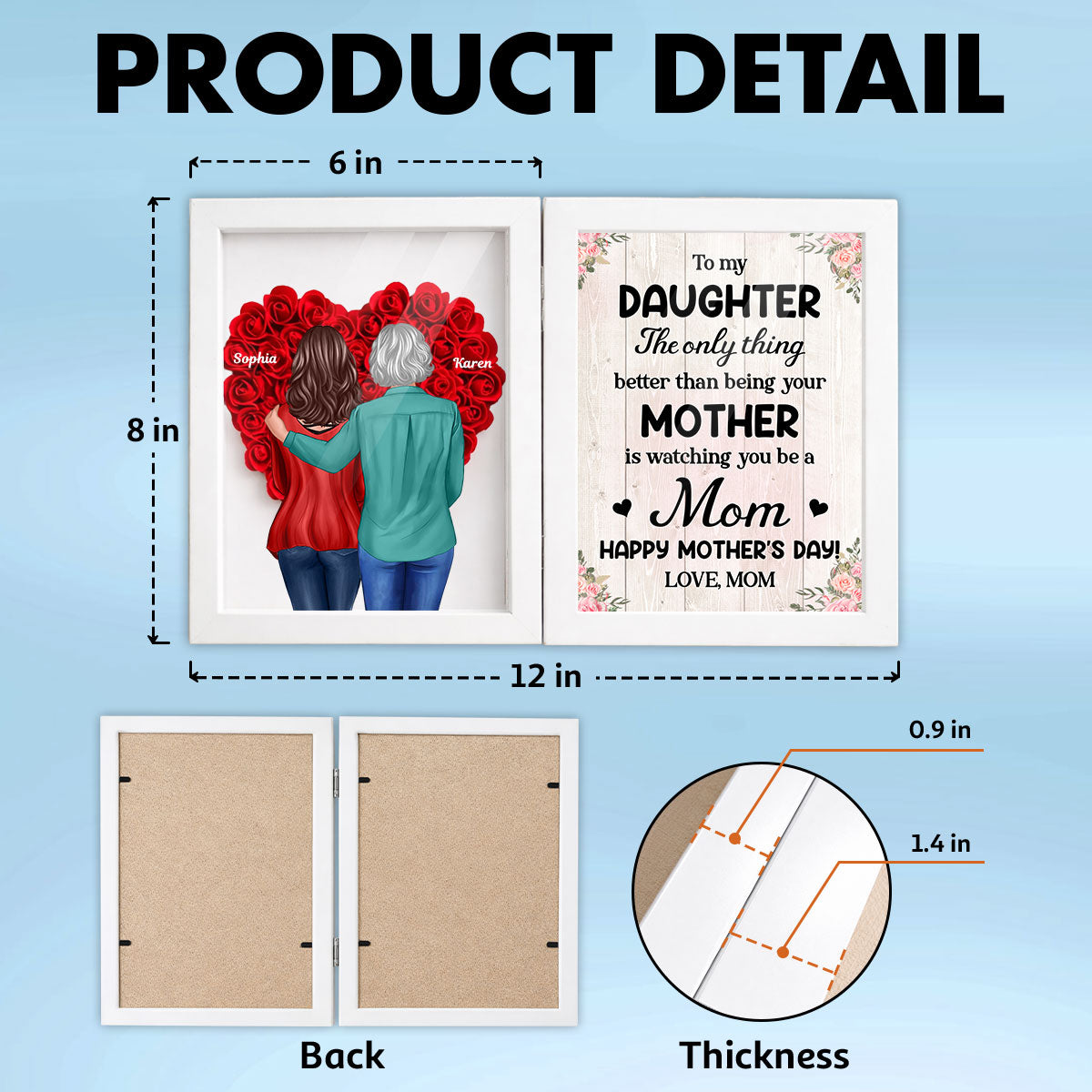 To My Daughter The Only Thing - Personalized Flower Shadow Box - Heartfelt Gift For Daughter