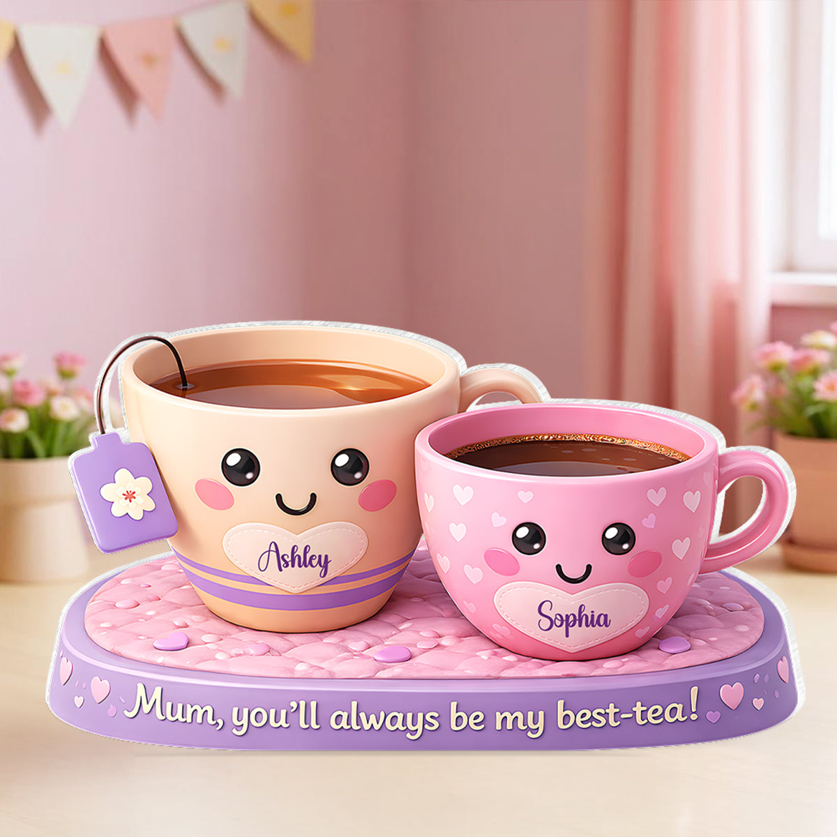 Mum You'll Always Be My Best-tea - Personalised Acrylic Block Plaque - UK Mother's Day Gift For Mum