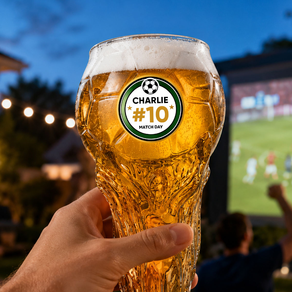 Match Day Football Soccer Game - Personalized Trophy Beer Glass - Birthday Gift for Him, Gift for Dad