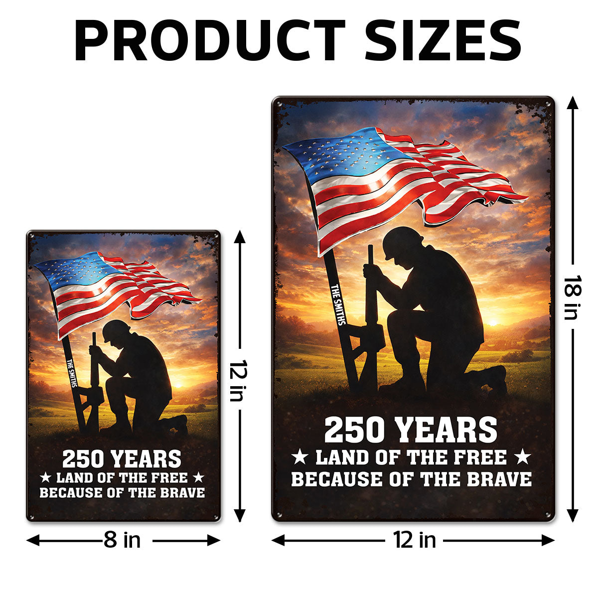 250 Years Of Defending Liberty - Personalized Metal Sign - America 250th Anniversary, Personalized Gifts For Family