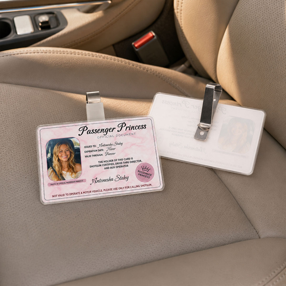 Passenger Princess Custom Photo - Personalized Car Visor - Car Accessories Owner Gift for Couple, Boyfriend, Girlfriend, Husband, Wife