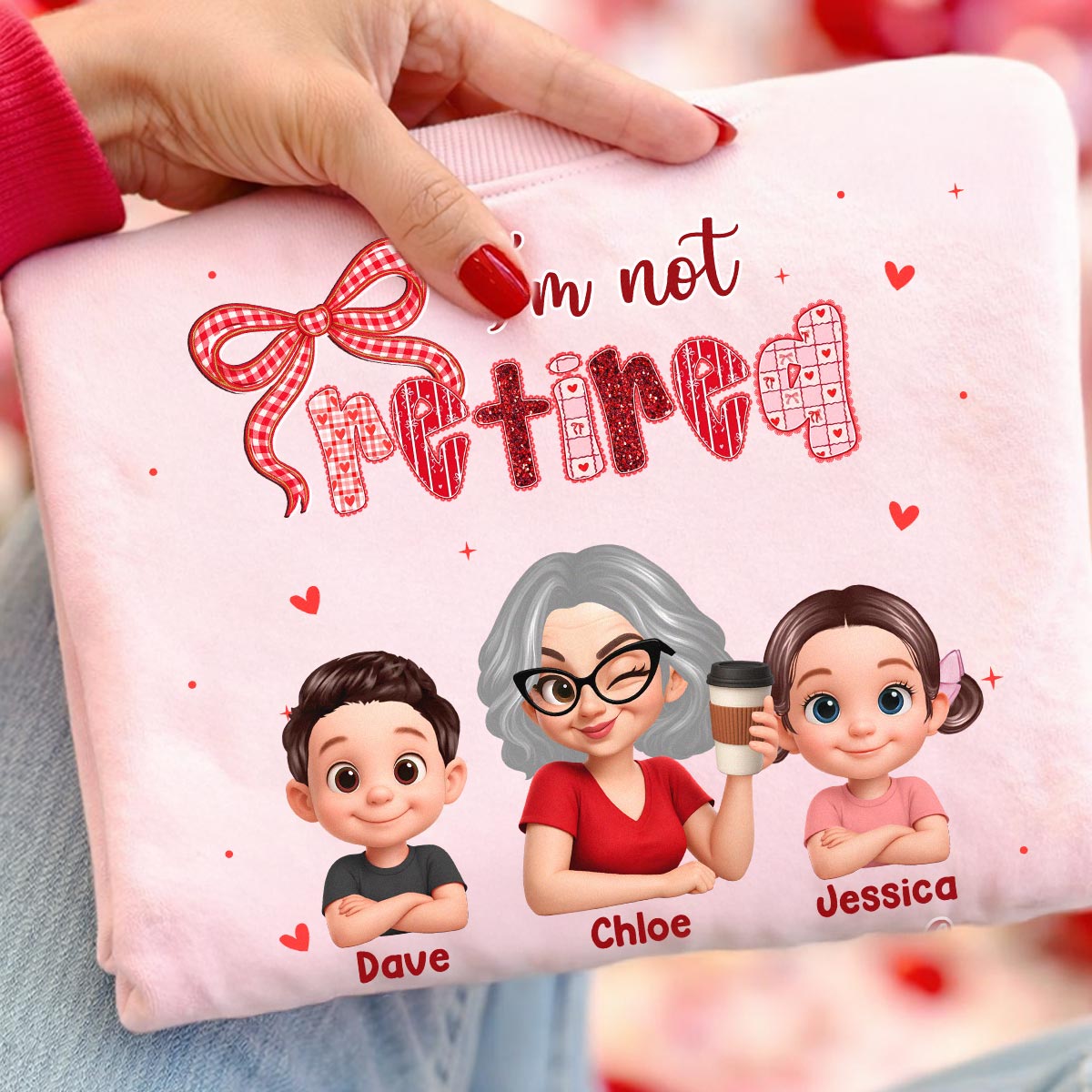 Coquette Not Retired Professional Grandma - Personalized Shirt - Gift For Grandma, Funny Shirt For Grandma